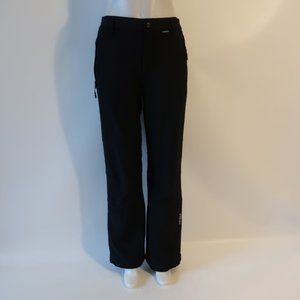Womens Icepeak Black Softshell Ankle Zip Snowboard Ski Pants M *